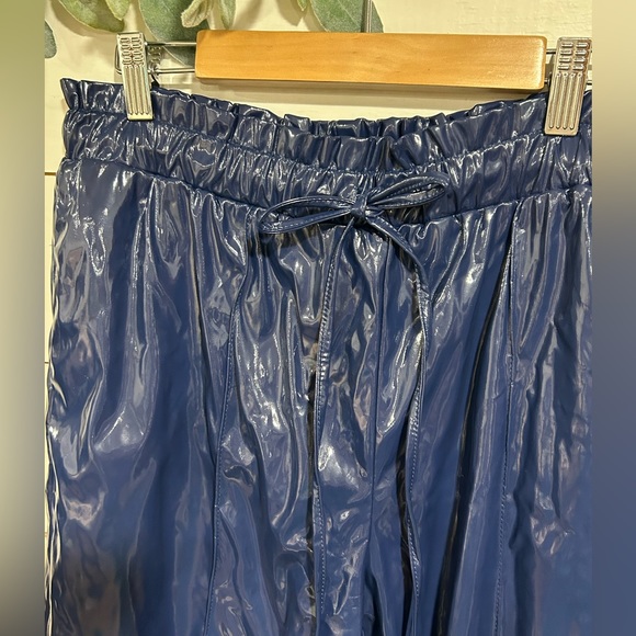 NWT! Navy Joggers Faux Leather! - Picture 3 of 5